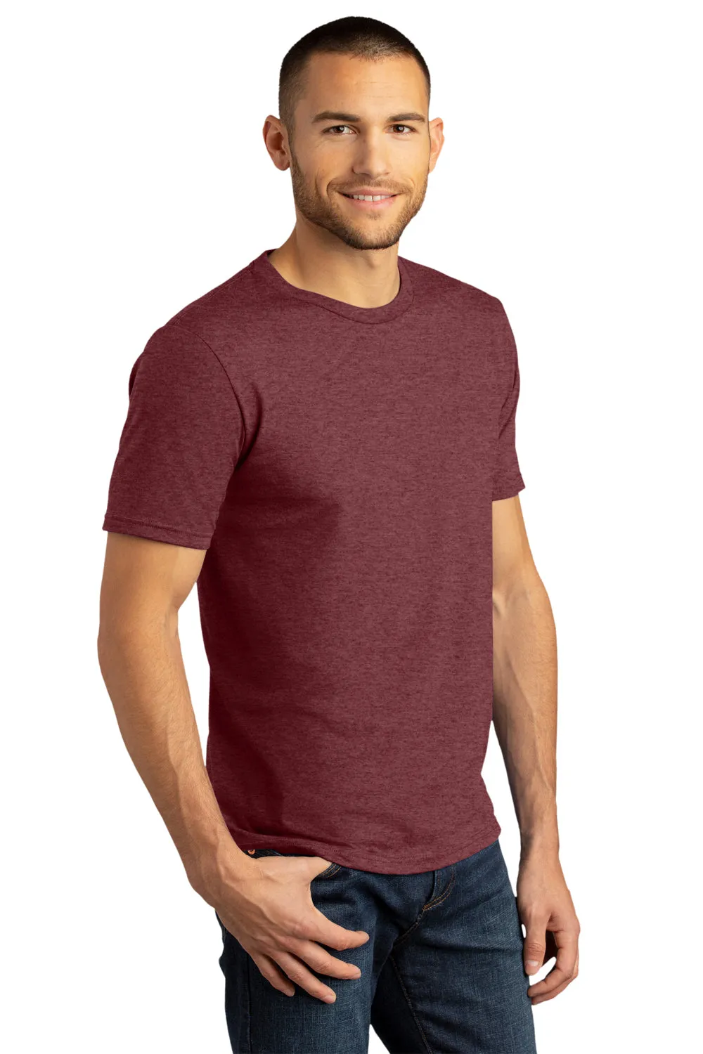 District Mens Perfect DTG Short Sleeve Crewneck T-Shirt - Maroon Frost  Buy new Clothing District