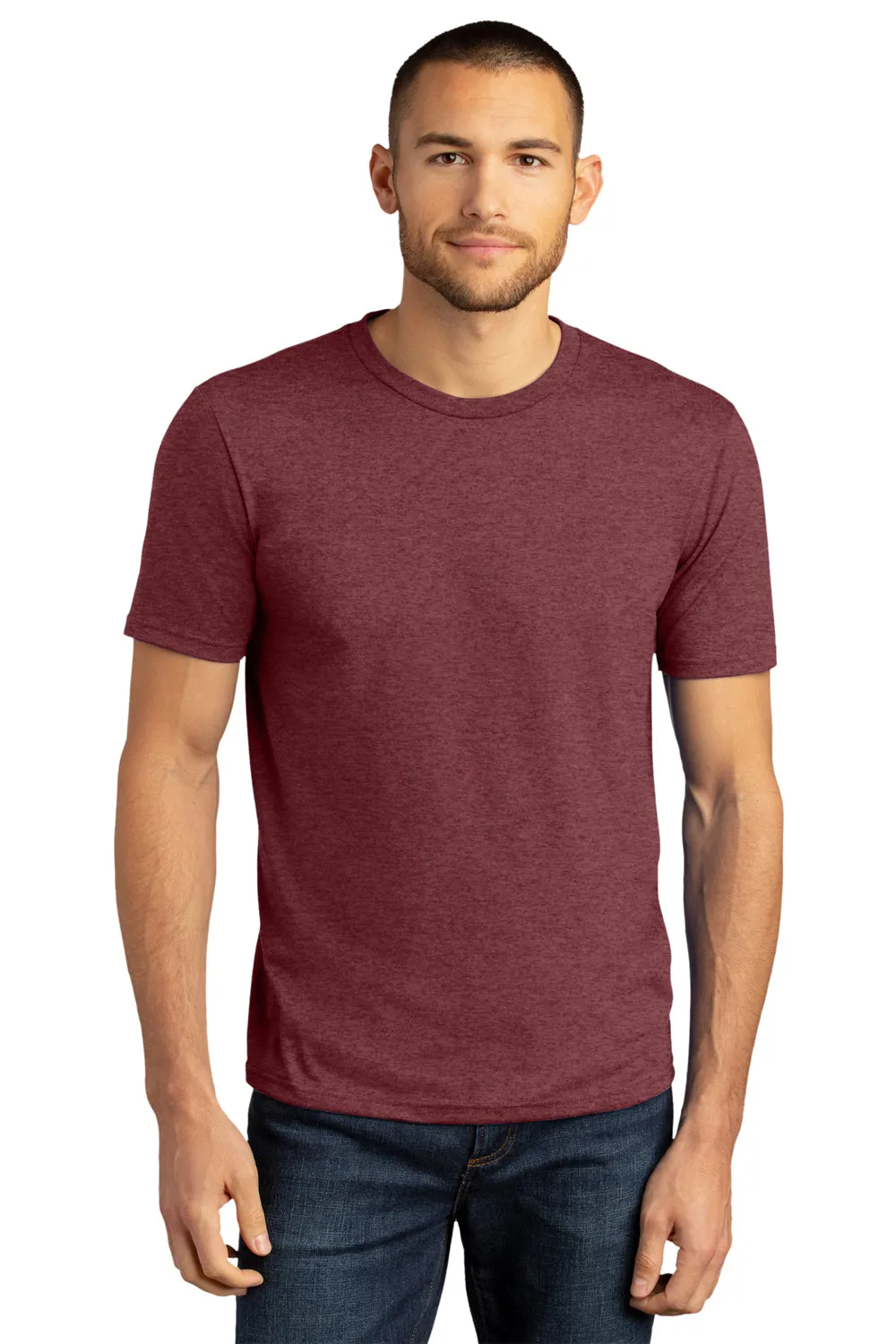 District Mens Perfect DTG Short Sleeve Crewneck T-Shirt - Maroon Frost  Buy new Clothing District