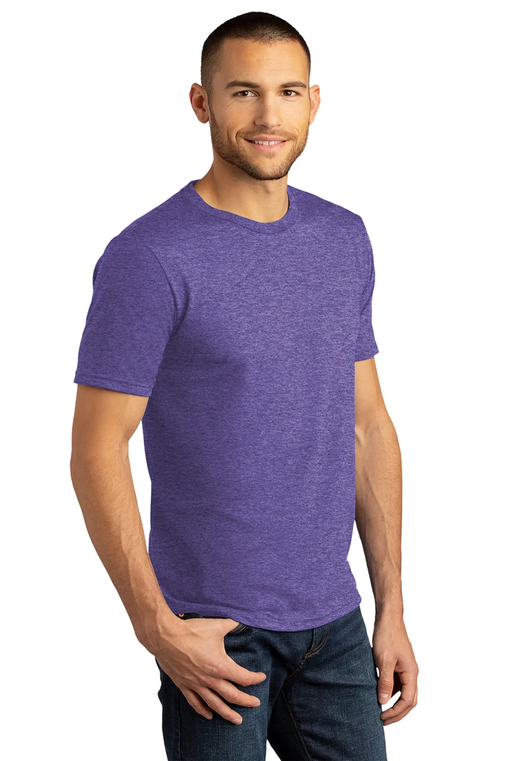 District Mens Perfect DTG Short Sleeve Crewneck T-Shirt - Purple Frost  Buy new Clothing District