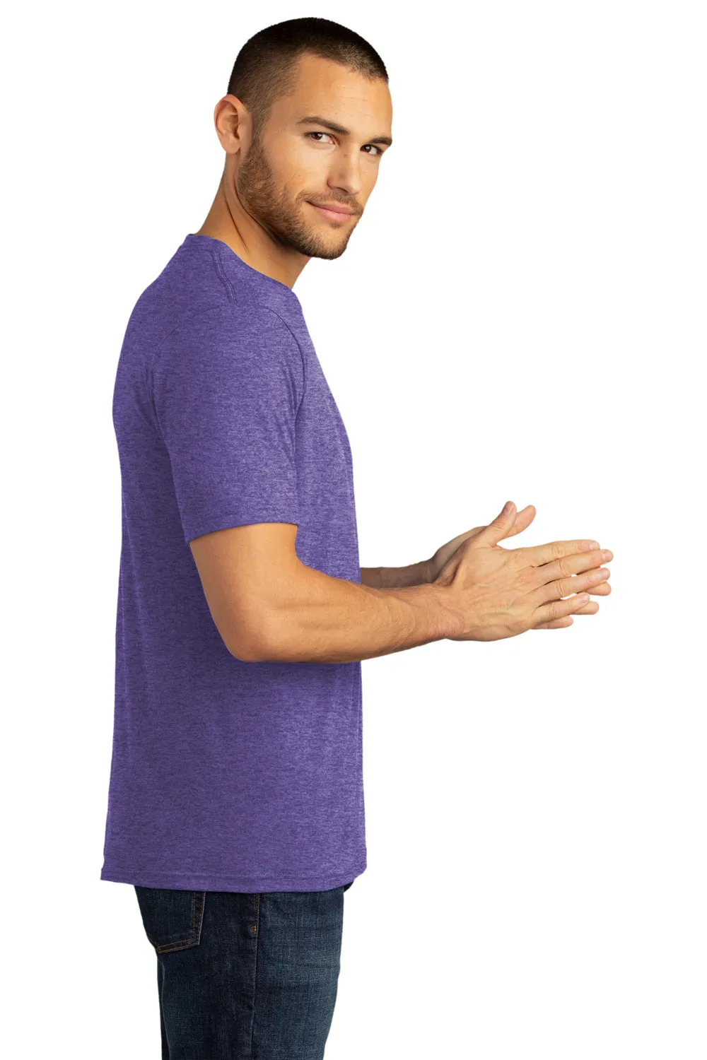 District Mens Perfect DTG Short Sleeve Crewneck T-Shirt - Purple Frost  Buy new Clothing District