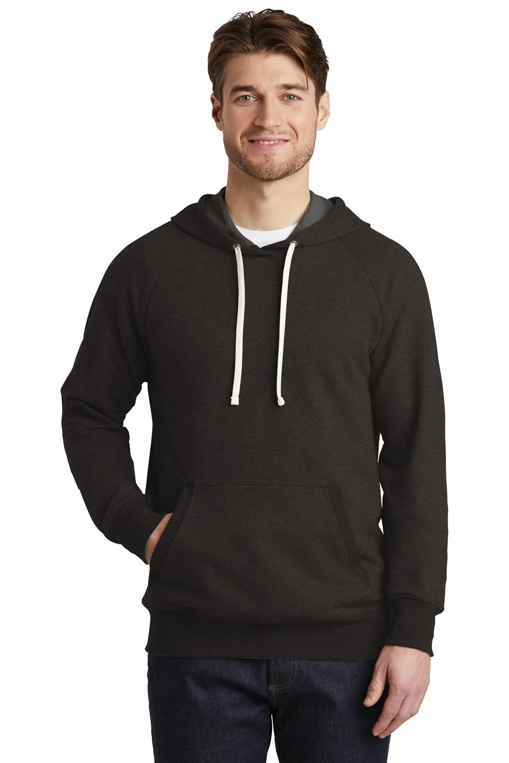 District Mens Perfect French Terry Hooded Sweatshirt Hoodie w/ Pouch Pocket - Black  Buy new Clothing District