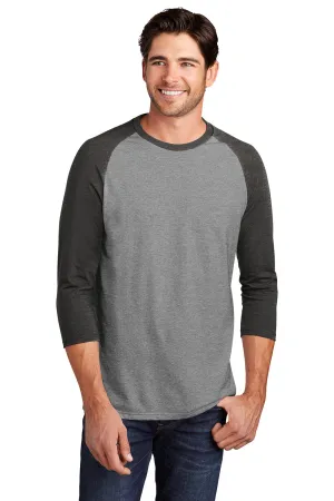 District Mens Perfect Tri 3/4 Sleeve Crewneck T-Shirt - Grey Frost/Black  Buy new Clothing District