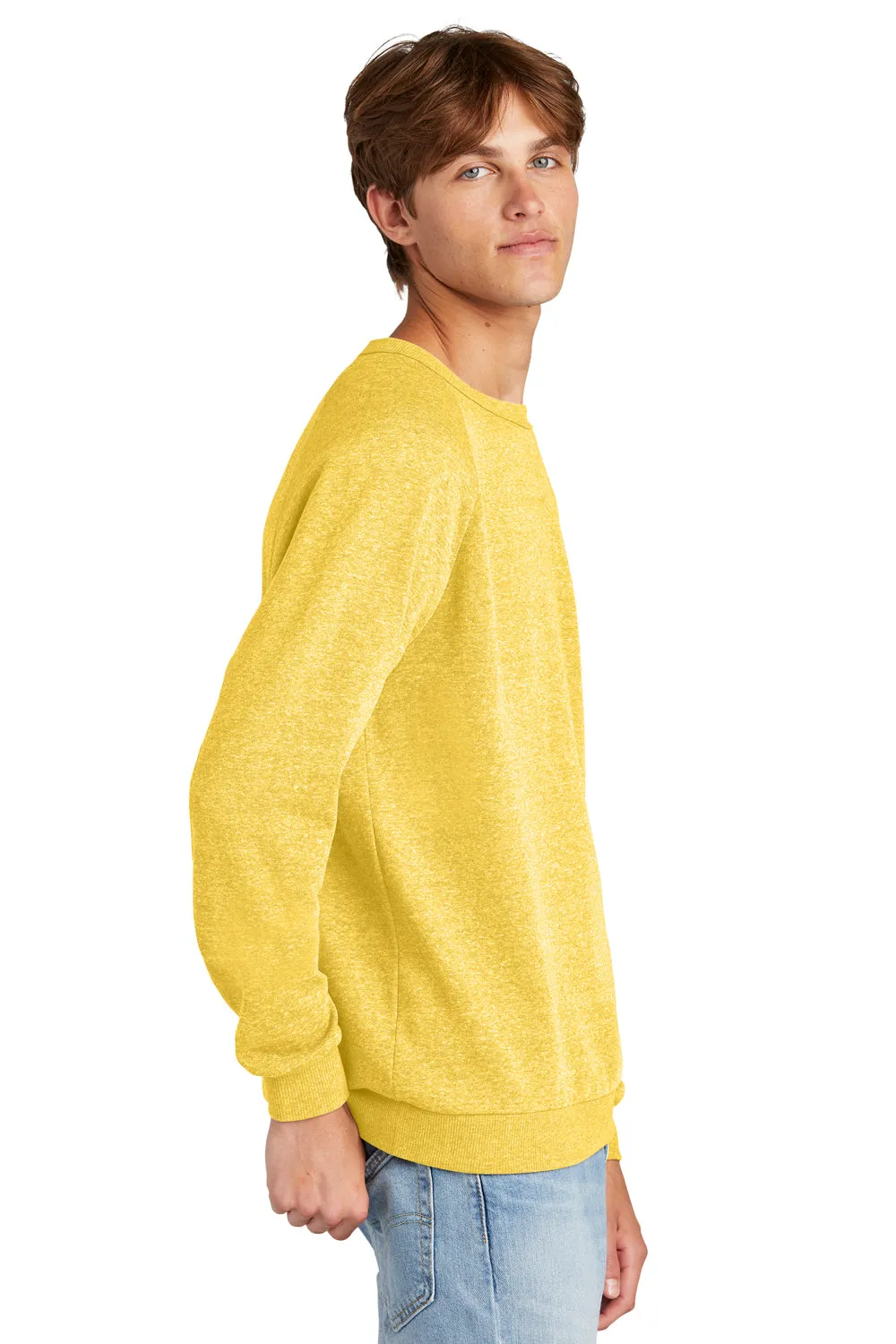 District Mens Perfect Tri Fleece Crewneck Sweatshirt - Heather Ochre Yellow  Buy new Clothing District
