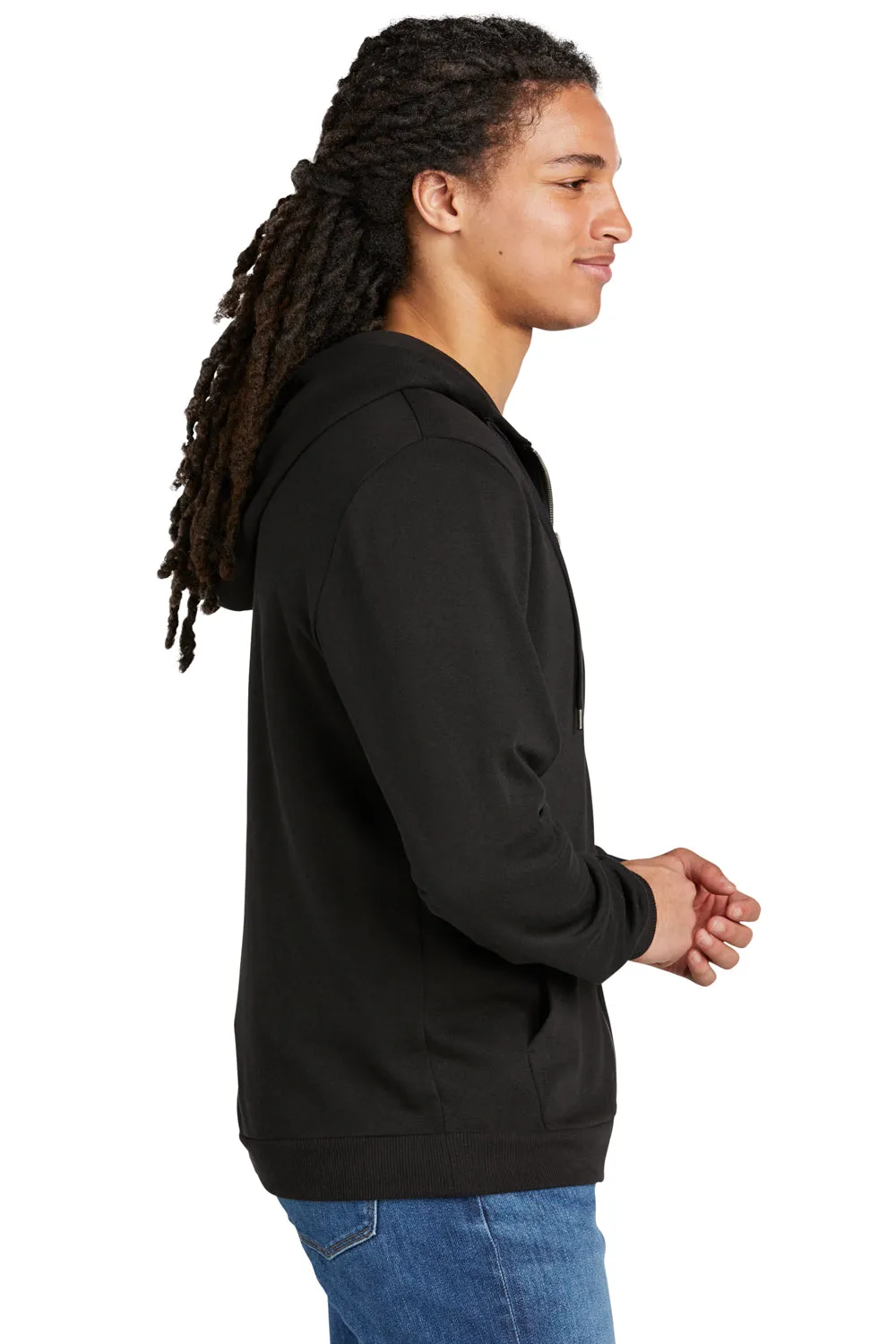 District Mens Perfect Tri Fleece Full Zip Hooded Sweatshirt Hoodie w/ Pockets - Black  Buy new Clothing District