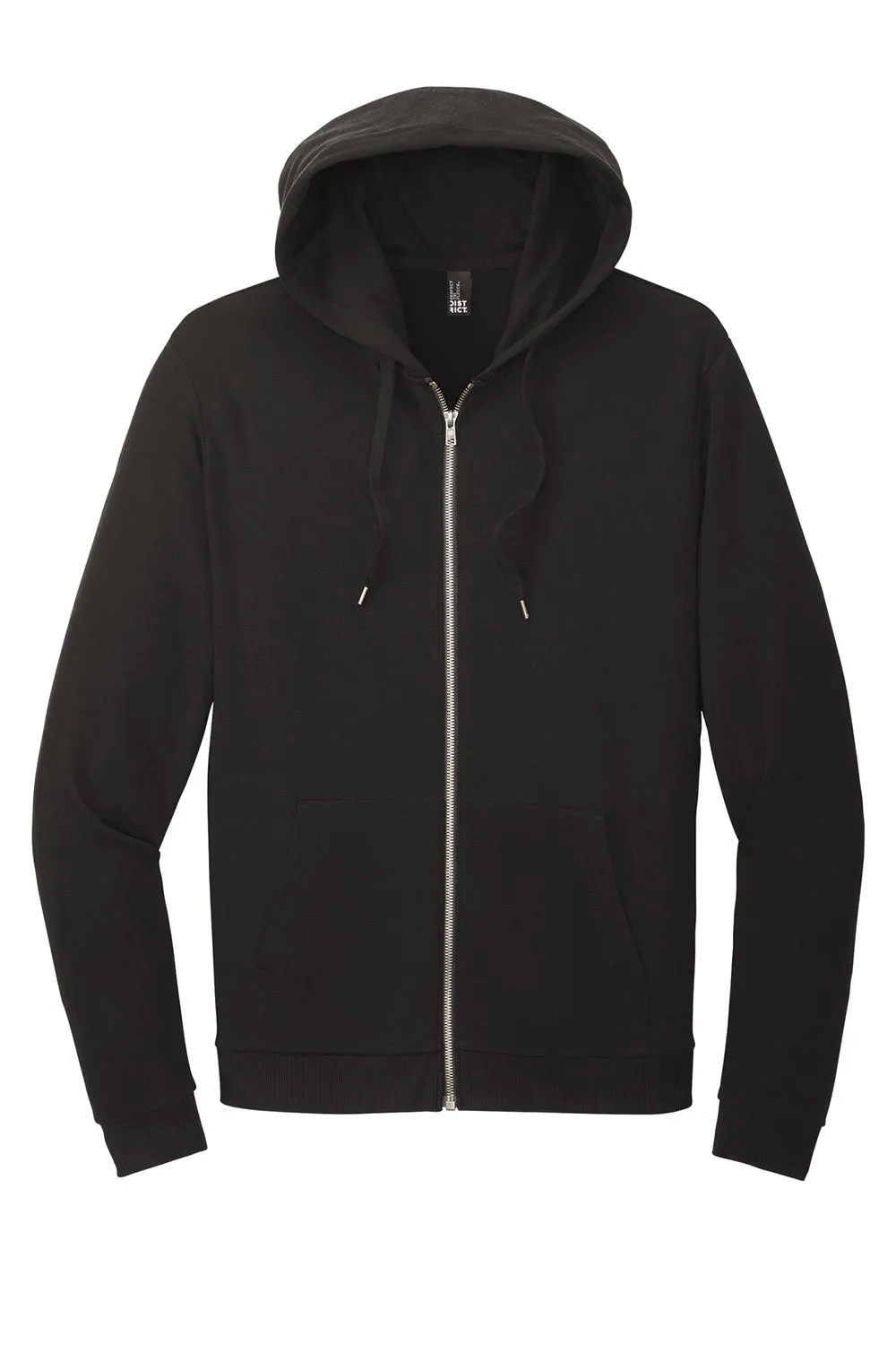 District Mens Perfect Tri Fleece Full Zip Hooded Sweatshirt Hoodie w/ Pockets - Black  Buy new Clothing District