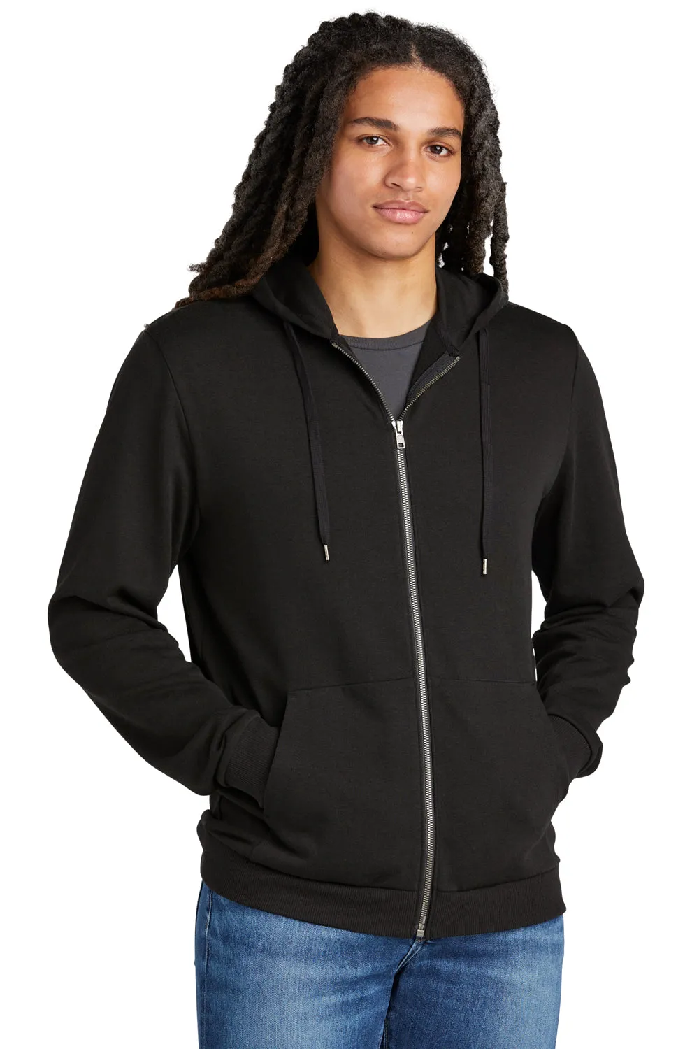 District Mens Perfect Tri Fleece Full Zip Hooded Sweatshirt Hoodie w/ Pockets - Black  Buy new Clothing District
