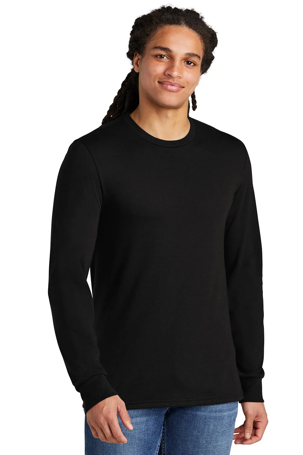 District Mens Perfect Tri Long Sleeve Crewneck T-Shirt - Black Frost  Buy new Clothing District