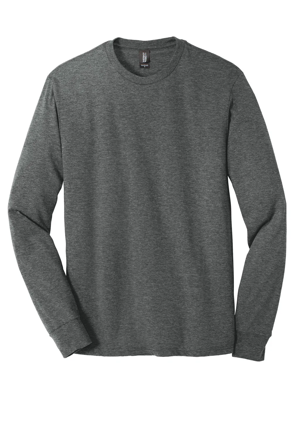 District Mens Perfect Tri Long Sleeve Crewneck T-Shirt - Heather Charcoal Grey  Buy new Clothing District