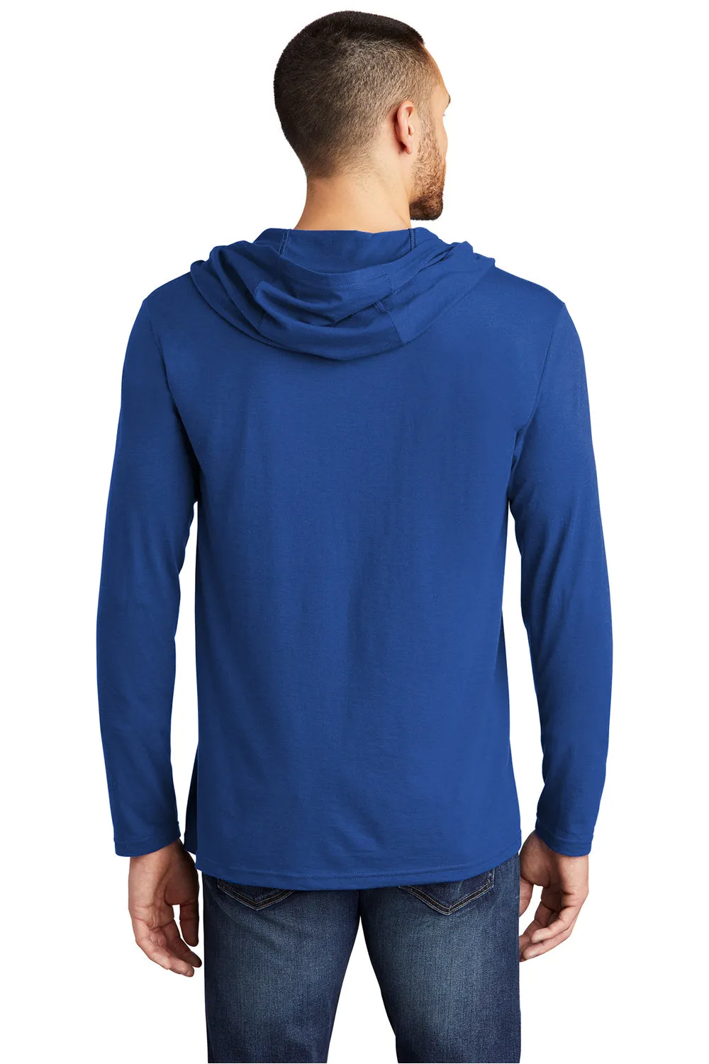 District Mens Perfect Tri Long Sleeve Hooded T-Shirt Hoodie - Deep Royal Blue  Buy new Clothing District