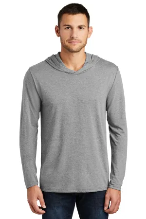 District Mens Perfect Tri Long Sleeve Hooded T-Shirt Hoodie - Grey Frost  Buy new Clothing District