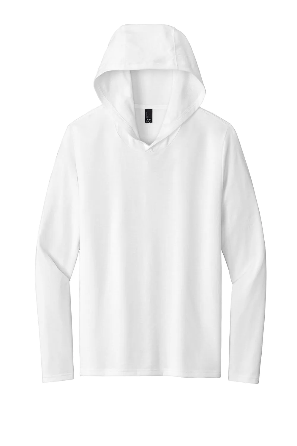 District Mens Perfect Tri Long Sleeve Hooded T-Shirt Hoodie - White  Buy new Clothing District