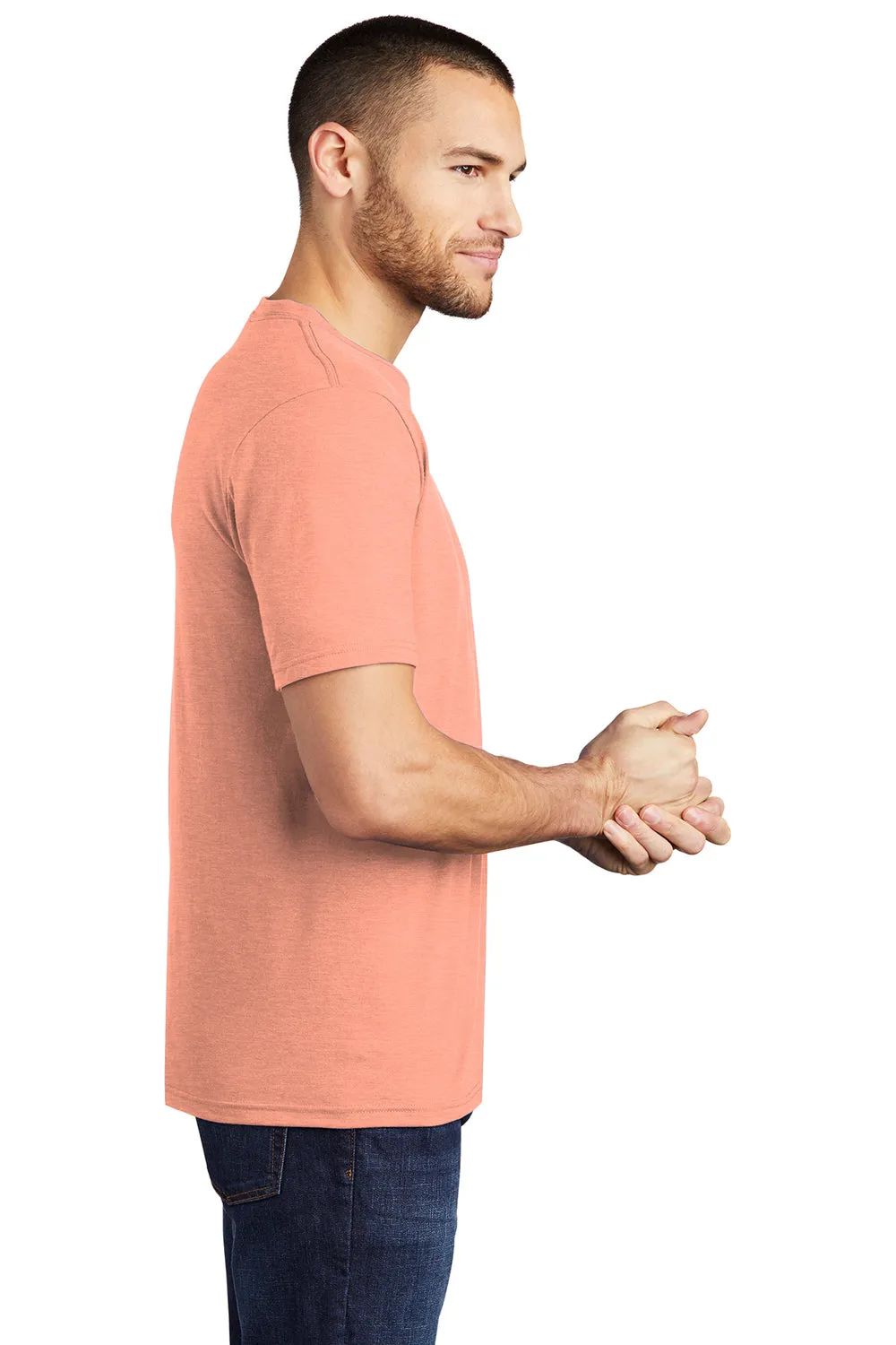 District Mens Perfect Tri Short Sleeve Crewneck T-Shirt - Heather Dusty Peach  Buy new Clothing District