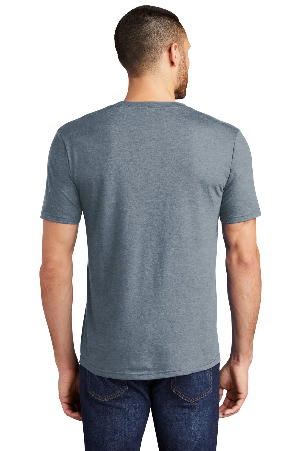 District Mens Perfect Tri Short Sleeve Crewneck T-Shirt - Heather Flint Blue  Buy new Clothing District