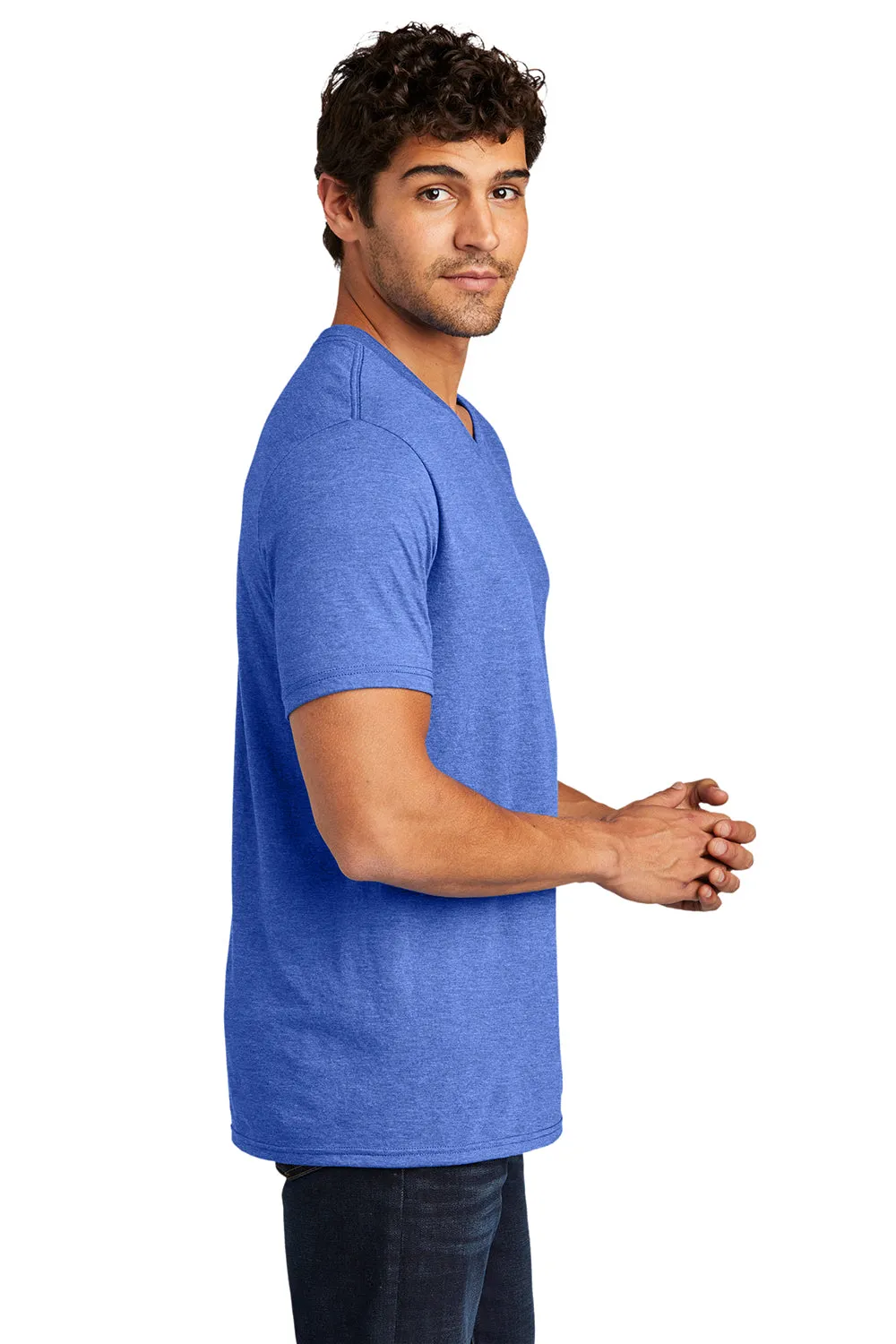 District Mens Perfect Tri Short Sleeve V-Neck T-Shirt - Royal Blue Frost  Buy new Clothing District