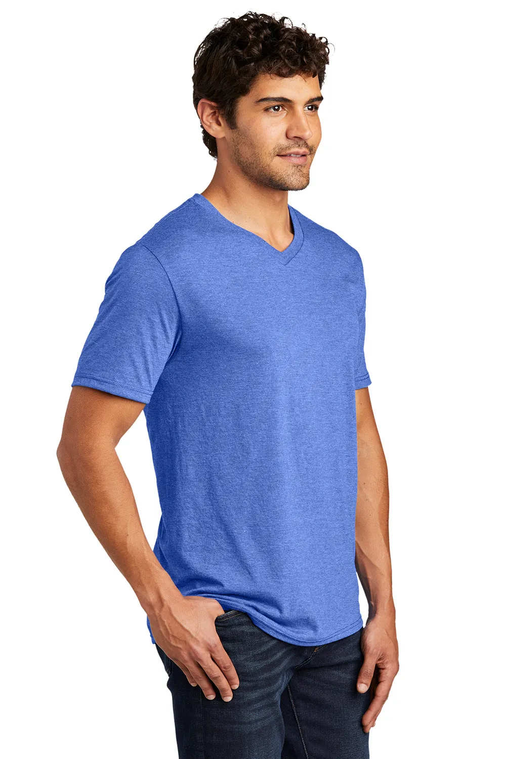 District Mens Perfect Tri Short Sleeve V-Neck T-Shirt - Royal Blue Frost  Buy new Clothing District