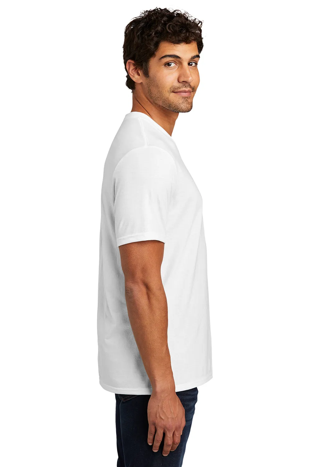 District Mens Perfect Tri Short Sleeve V-Neck T-Shirt - White  Buy new Clothing District