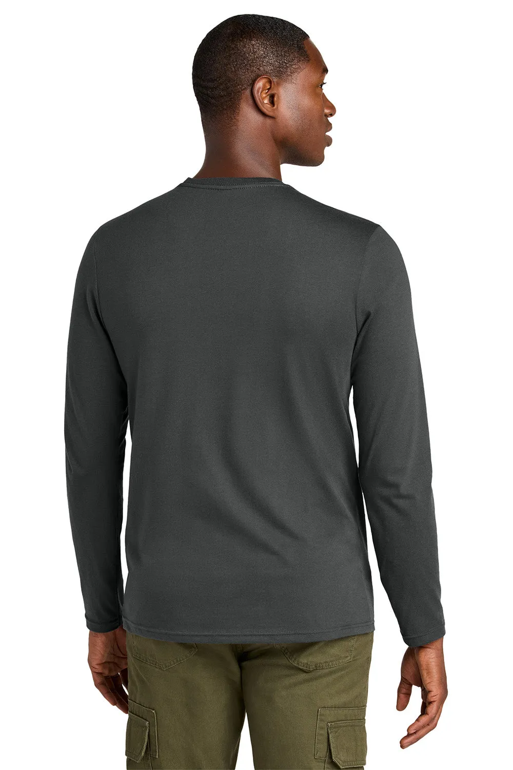 District Mens Perfect Weight CVC Long Sleeve Crewneck T-Shirt - Charcoal Grey  Buy new Clothing District