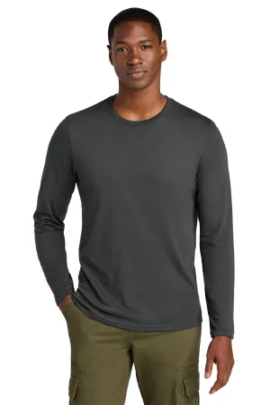 District Mens Perfect Weight CVC Long Sleeve Crewneck T-Shirt - Charcoal Grey  Buy new Clothing District