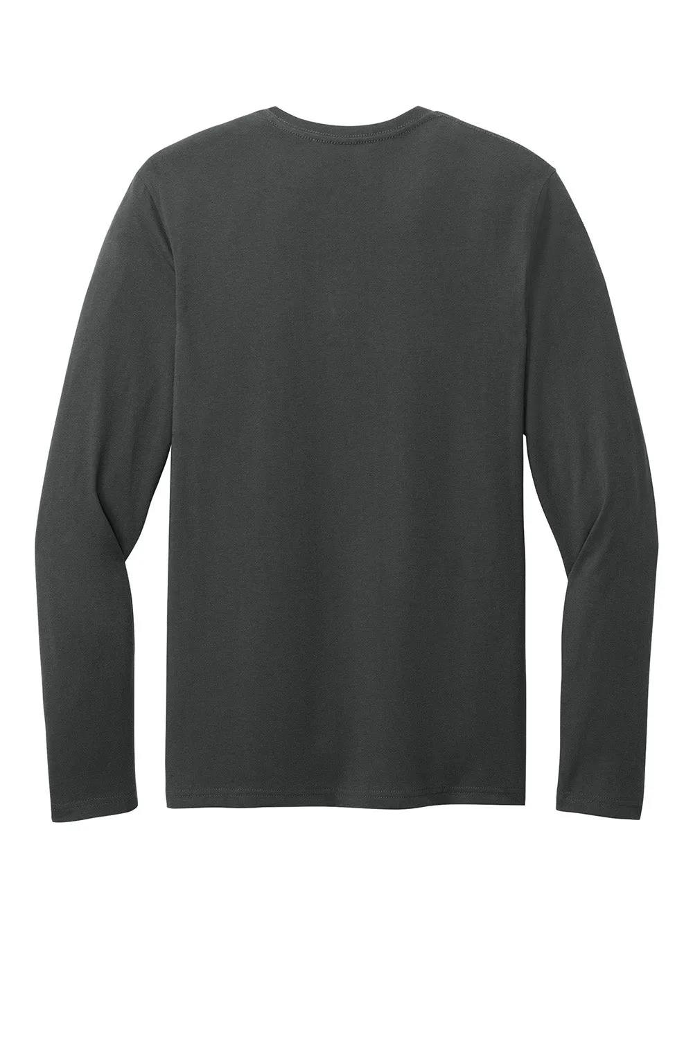 District Mens Perfect Weight CVC Long Sleeve Crewneck T-Shirt - Charcoal Grey  Buy new Clothing District