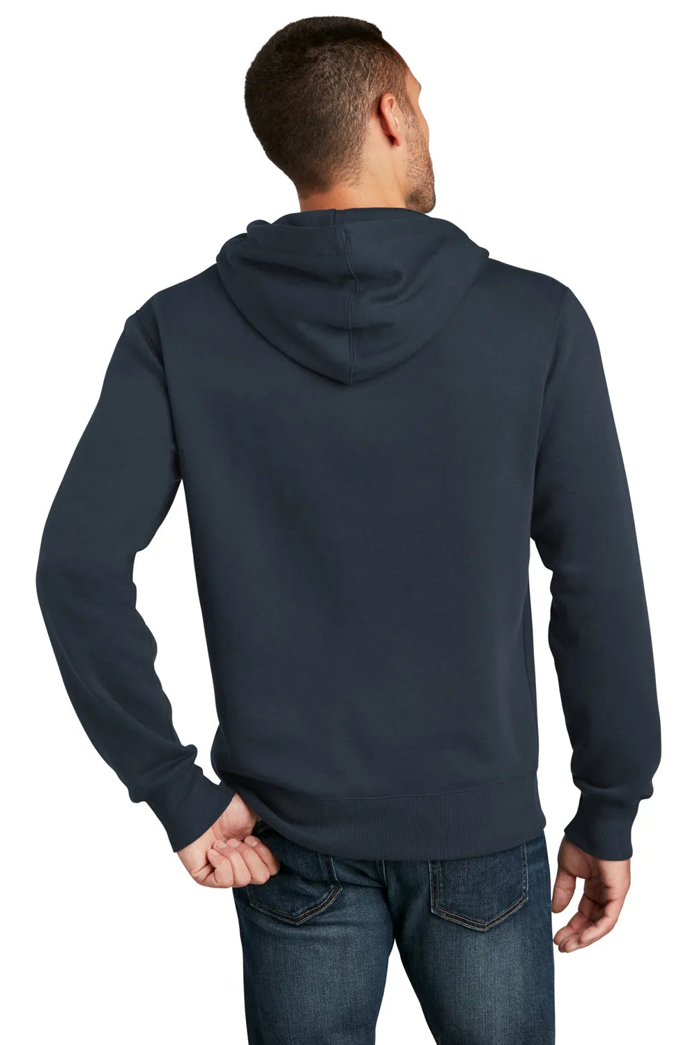 District Mens Perfect Weight Fleece Hooded Sweatshirt Hoodie w/ Pouch Pocket - New Navy Blue  Buy new Clothing District