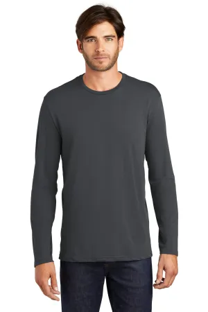 District Mens Perfect Weight Long Sleeve Crewneck T-Shirt - Charcoal Grey  Buy new Clothing District