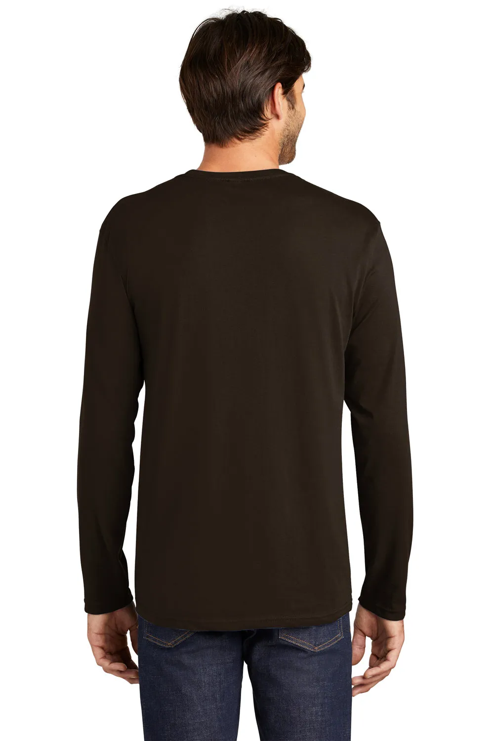 District Mens Perfect Weight Long Sleeve Crewneck T-Shirt - Espresso Brown - Closeout  Buy new Clothing District
