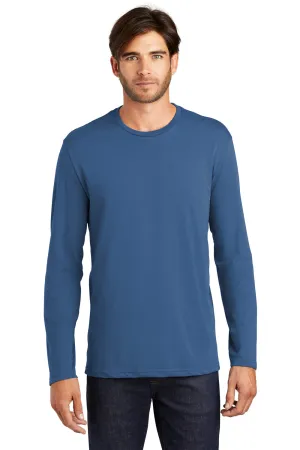 District Mens Perfect Weight Long Sleeve Crewneck T-Shirt - Maritime Blue - Closeout  Buy new Clothing District