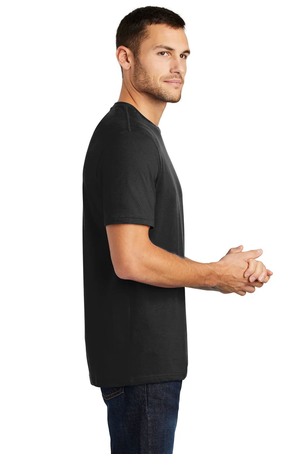 District Mens Perfect Weight Short Sleeve Crewneck T-Shirt - Jet Black  Buy new Clothing District