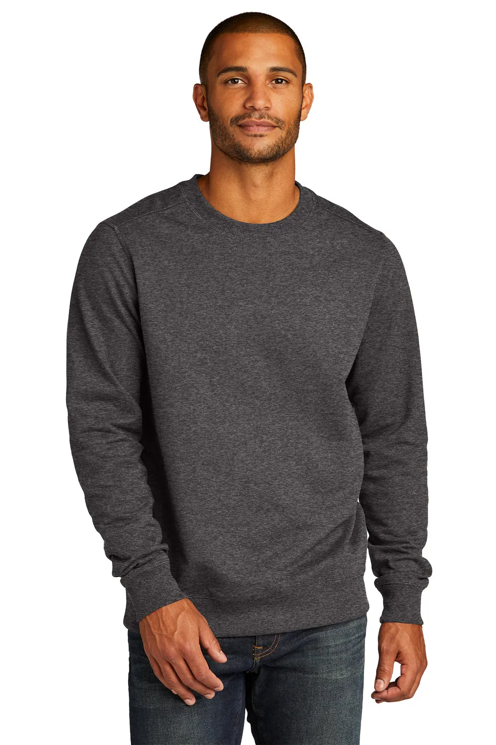 District Mens Re-Fleece Crewneck Sweatshirt - Heather Charcoal Grey  Buy new Clothing District
