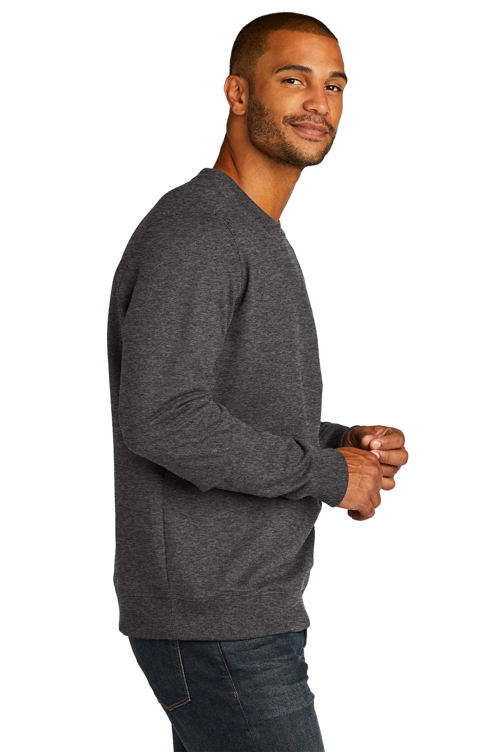 District Mens Re-Fleece Crewneck Sweatshirt - Heather Charcoal Grey  Buy new Clothing District
