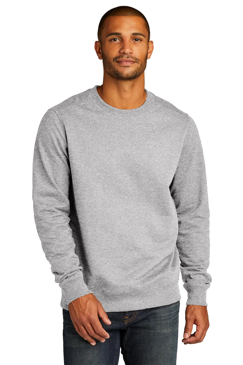 District Mens Re-Fleece Crewneck Sweatshirt - Heather Light Grey  Buy new Clothing District