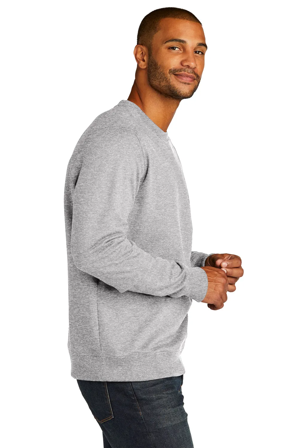 District Mens Re-Fleece Crewneck Sweatshirt - Heather Light Grey  Buy new Clothing District