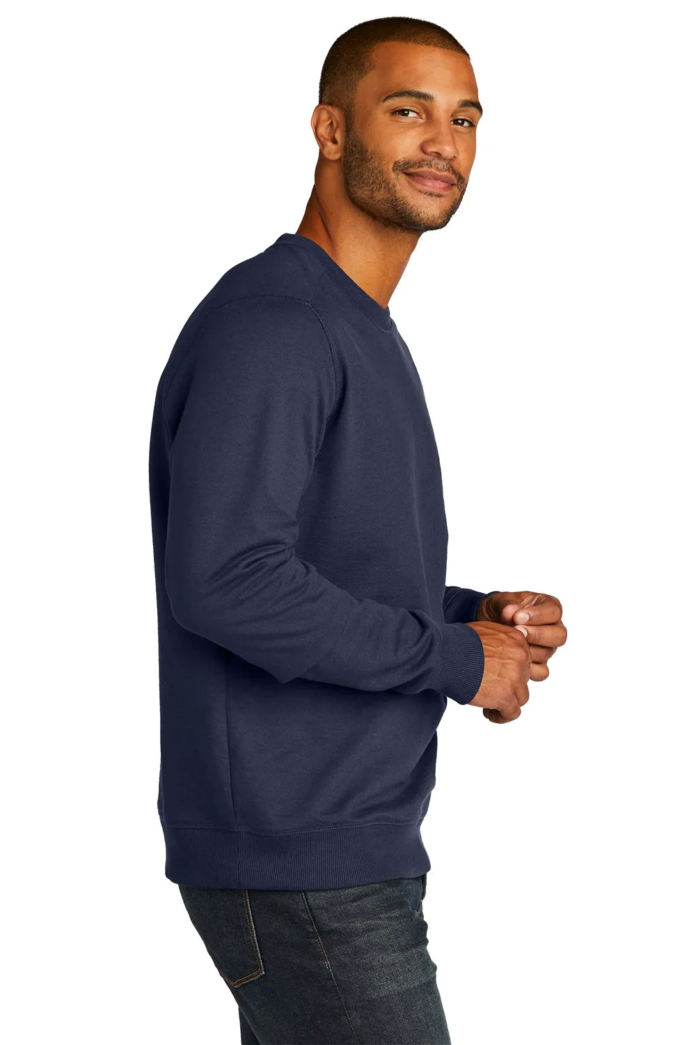 District Mens Re-Fleece Crewneck Sweatshirt - True Navy Blue  Buy new Clothing District