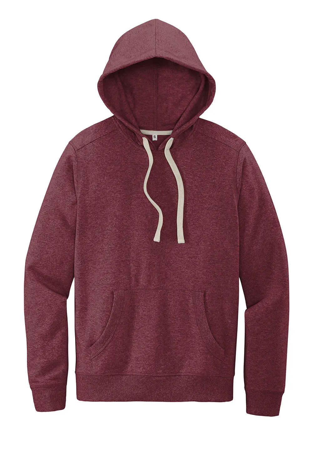 District Mens Re-Fleece Hooded Sweatshirt Hoodie w/ Pouch Pocket - Heather Maroon  Buy new Clothing District