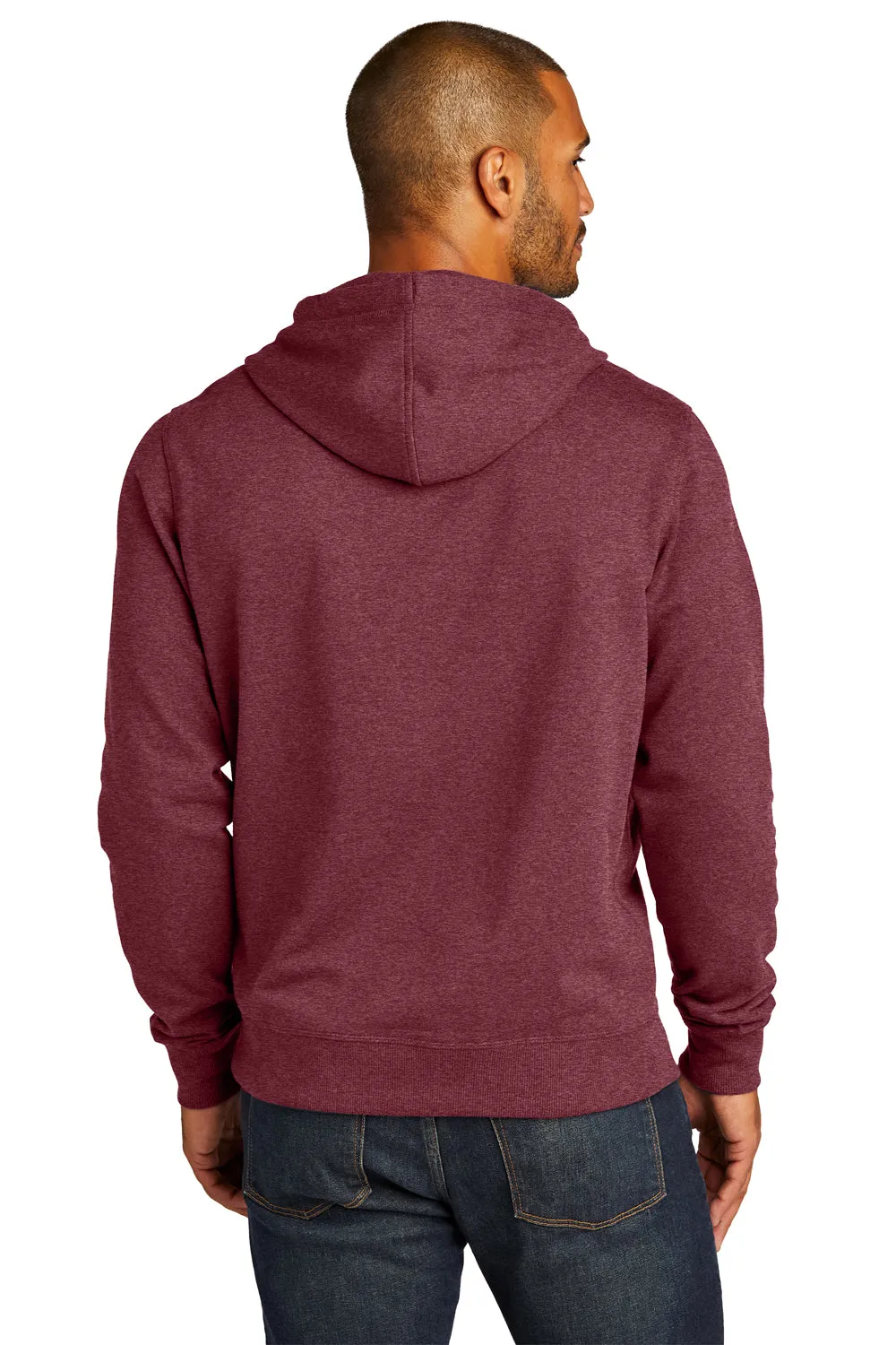 District Mens Re-Fleece Hooded Sweatshirt Hoodie w/ Pouch Pocket - Heather Maroon  Buy new Clothing District