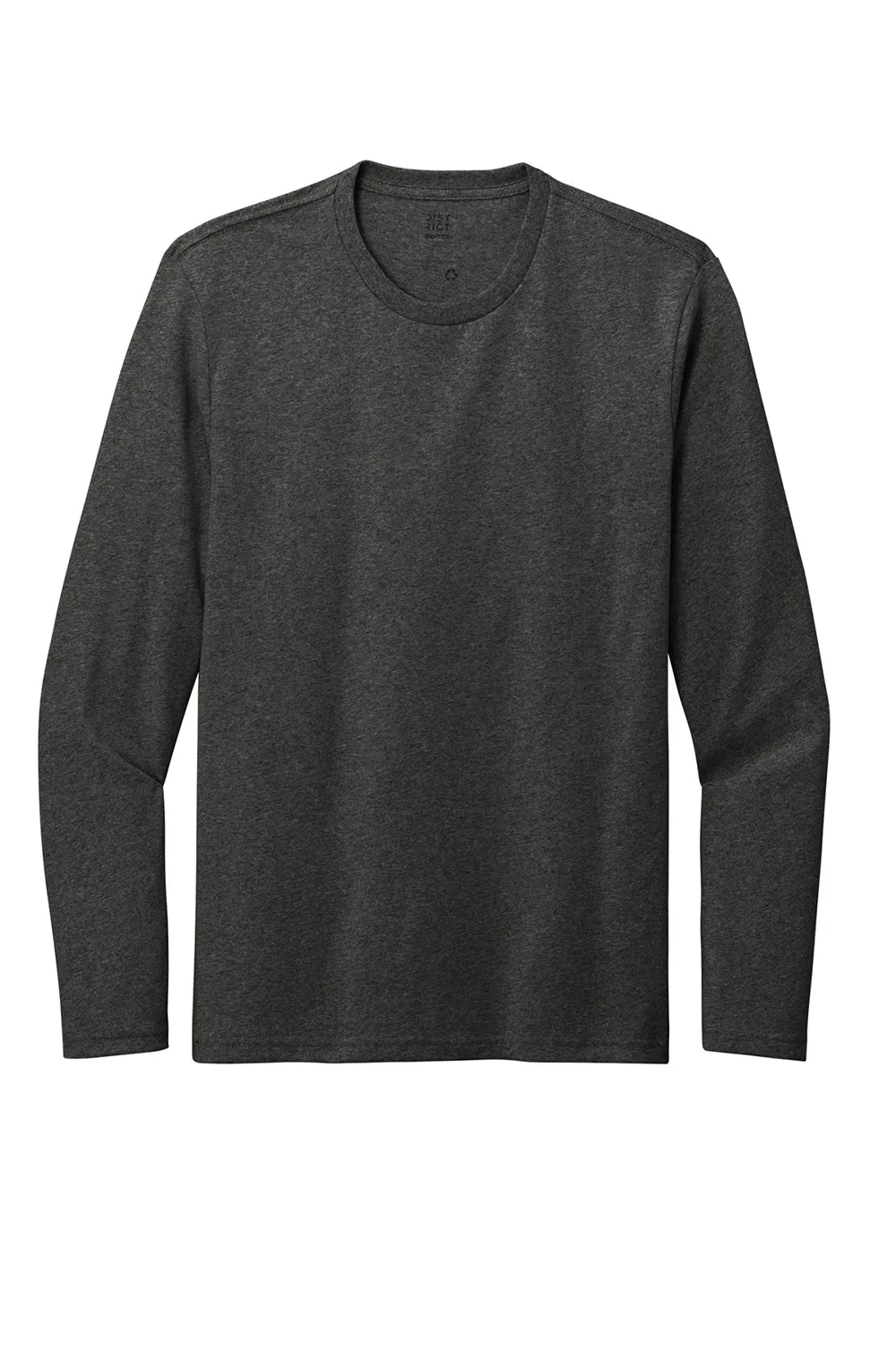 District Mens Re-Tee Long Sleeve Crewneck T-Shirt - Heather Charcoal Grey  Buy new Clothing District