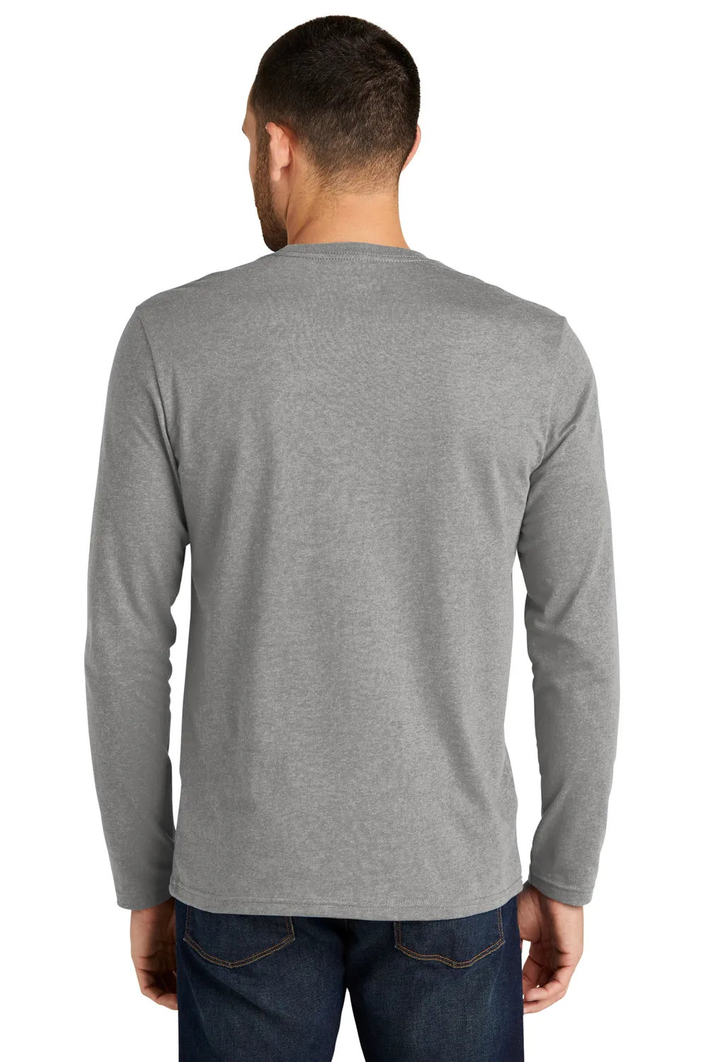 District Mens Re-Tee Long Sleeve Crewneck T-Shirt - Heather Light Grey  Buy new Clothing District