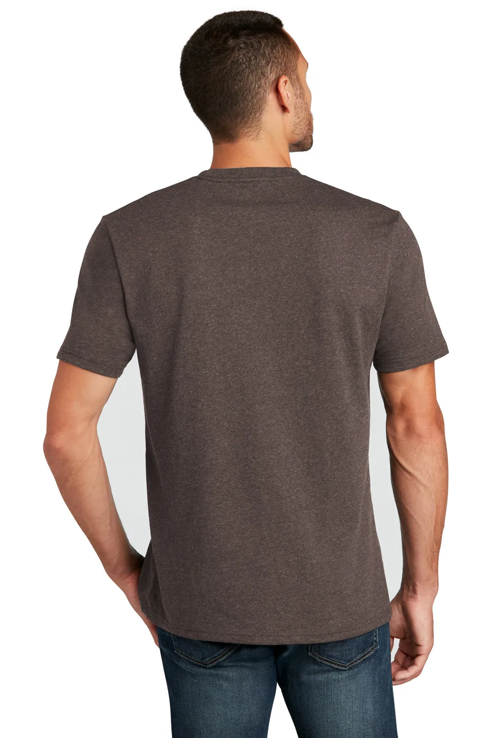 District Mens Re-Tee Short Sleeve Crewneck T-Shirt - Heather Deep Brown  Buy new Clothing District