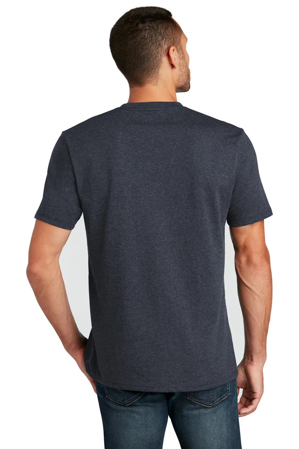 District Mens Re-Tee Short Sleeve Crewneck T-Shirt - Heather Navy Blue  Buy new Clothing District