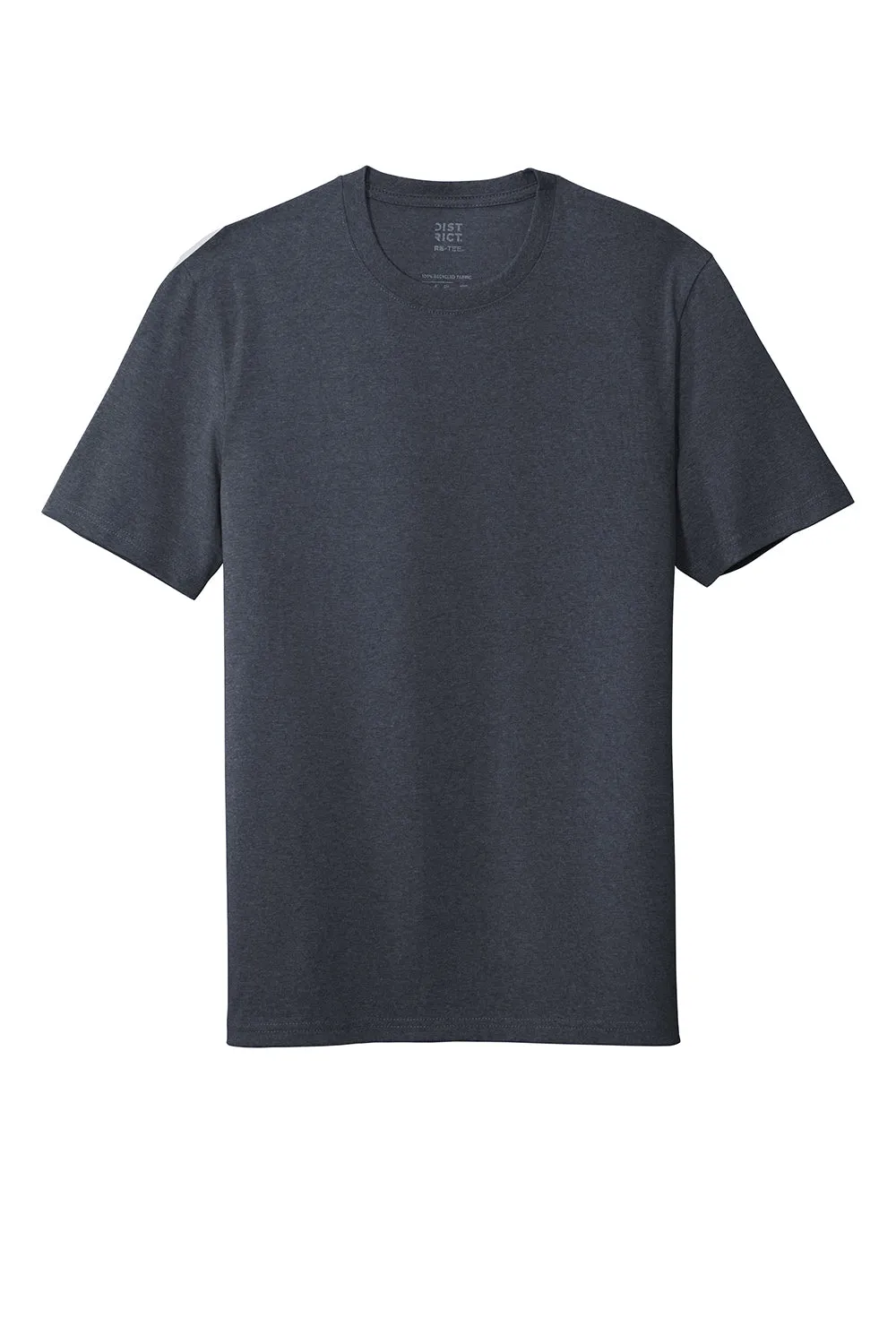 District Mens Re-Tee Short Sleeve Crewneck T-Shirt - Heather Navy Blue  Buy new Clothing District