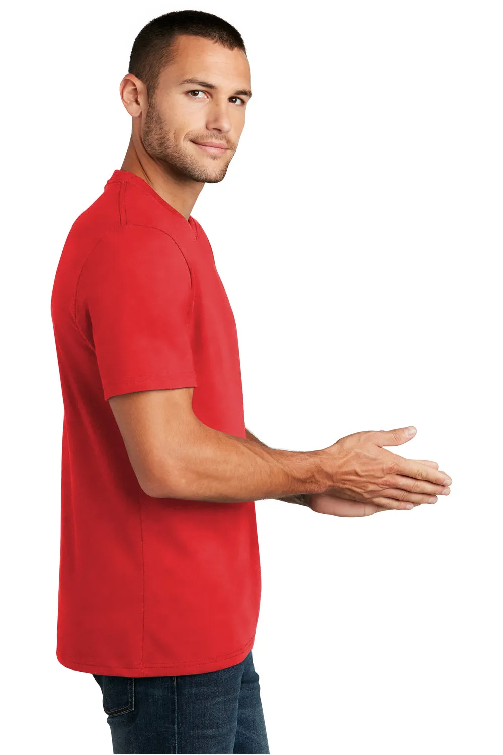 District Mens Re-Tee Short Sleeve Crewneck T-Shirt - Ruby Red  Buy new Clothing District