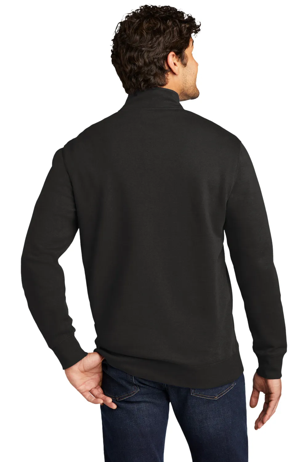 District Mens Very Important 1/4 Zip Sweatshirt w/ Pouch Pocket - Black  Buy new Clothing District