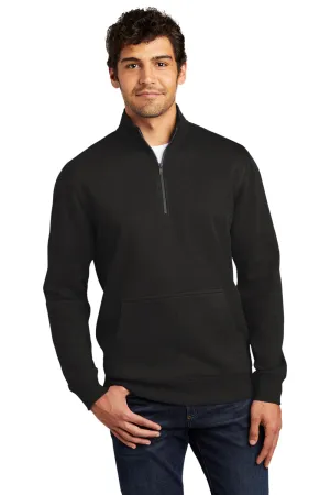 District Mens Very Important 1/4 Zip Sweatshirt w/ Pouch Pocket - Black  Buy new Clothing District