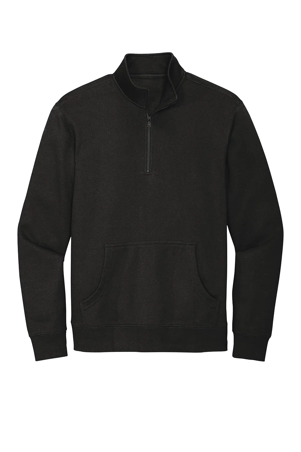 District Mens Very Important 1/4 Zip Sweatshirt w/ Pouch Pocket - Black  Buy new Clothing District
