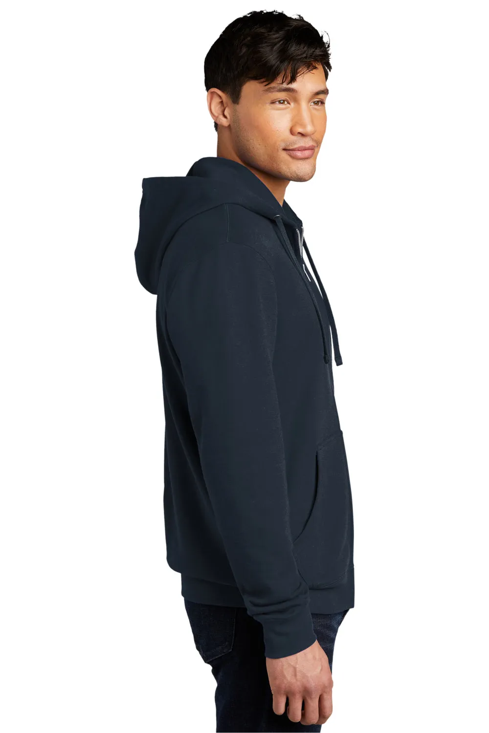 District Mens Very Important Fleece Full Zip Hooded Sweatshirt Hoodie w/ Pockets - New Navy Blue  Buy new Clothing District