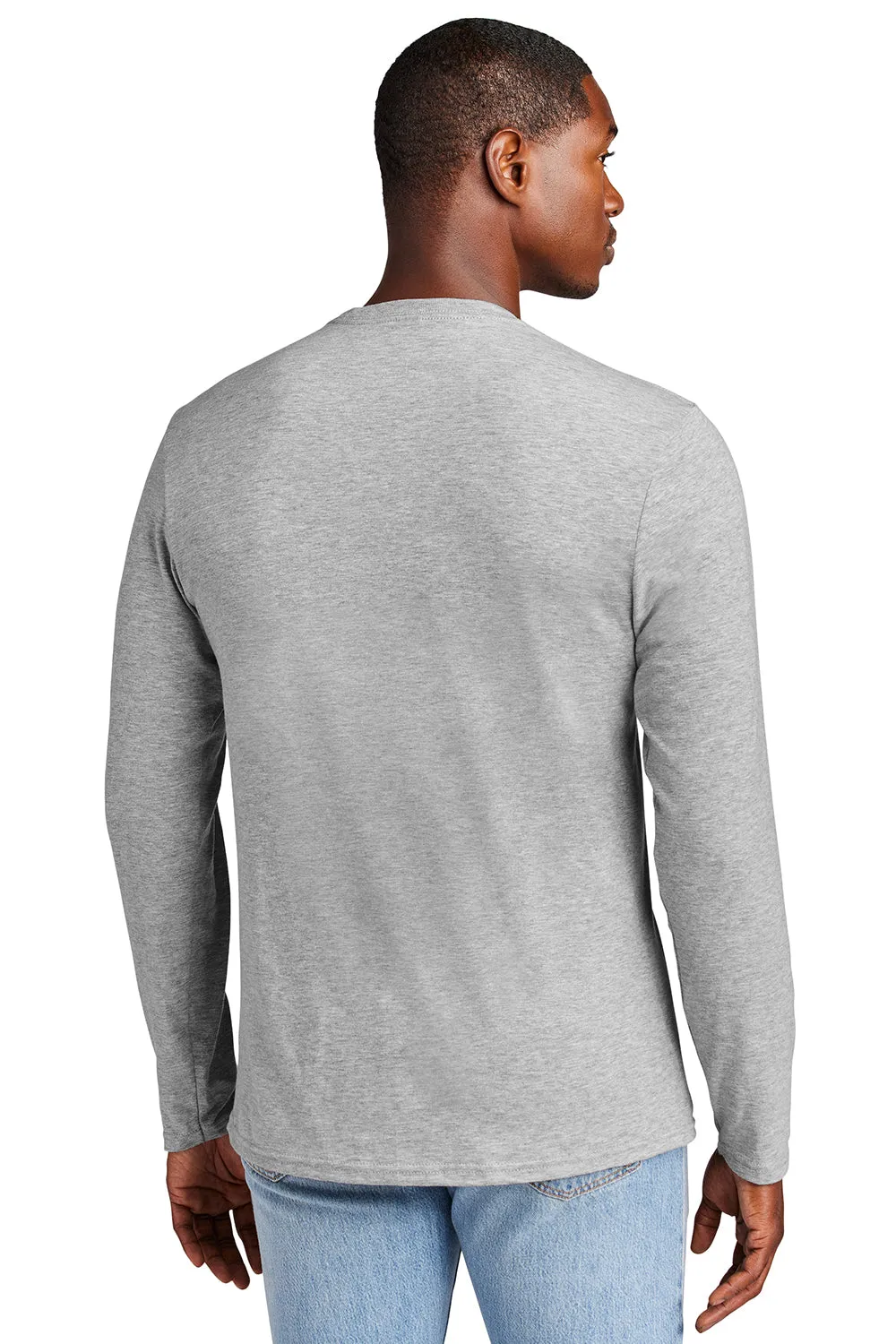 District Mens Very Important Long Sleeve Crewneck T-Shirt - Heather Light Grey  Buy new Clothing District