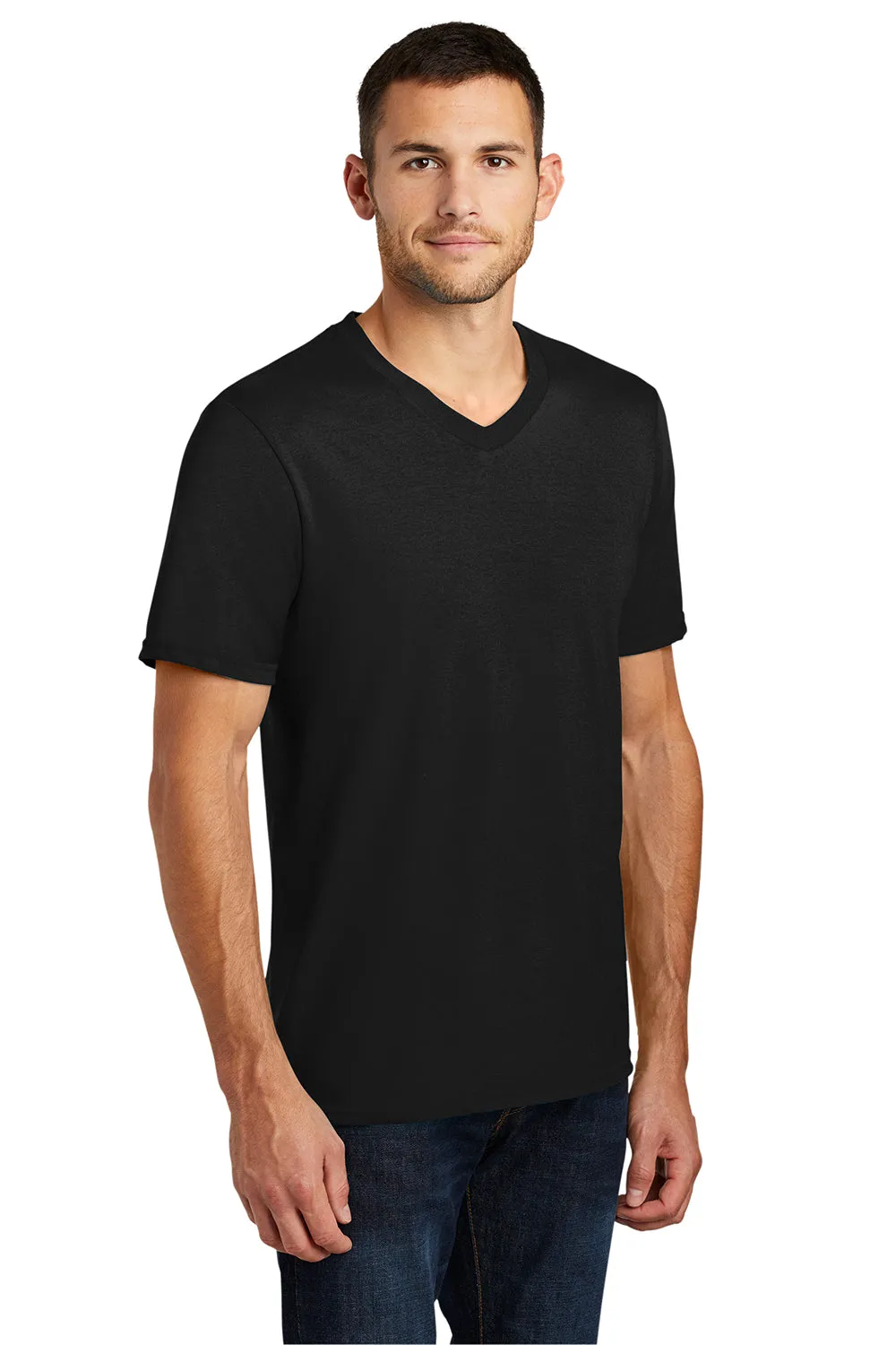 District Mens Very Important Short Sleeve V-Neck T-Shirt - Black  Buy new Clothing District