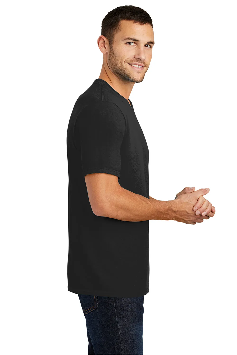 District Mens Very Important Short Sleeve V-Neck T-Shirt - Black  Buy new Clothing District