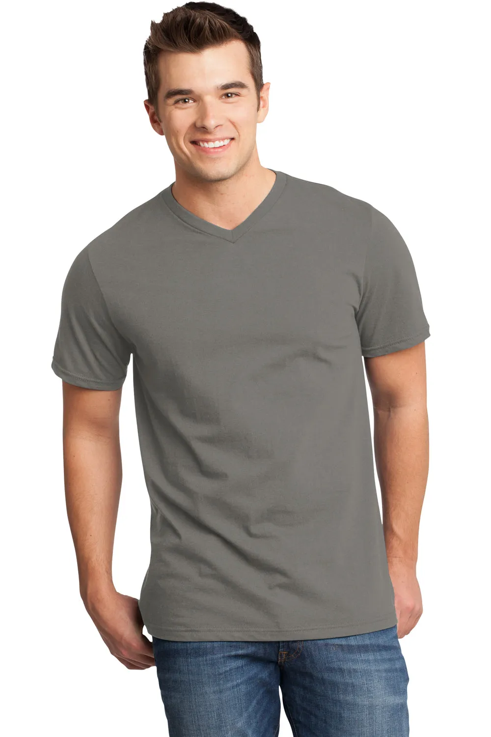 District Mens Very Important Short Sleeve V-Neck T-Shirt - Grey - Closeout  Buy new Clothing District