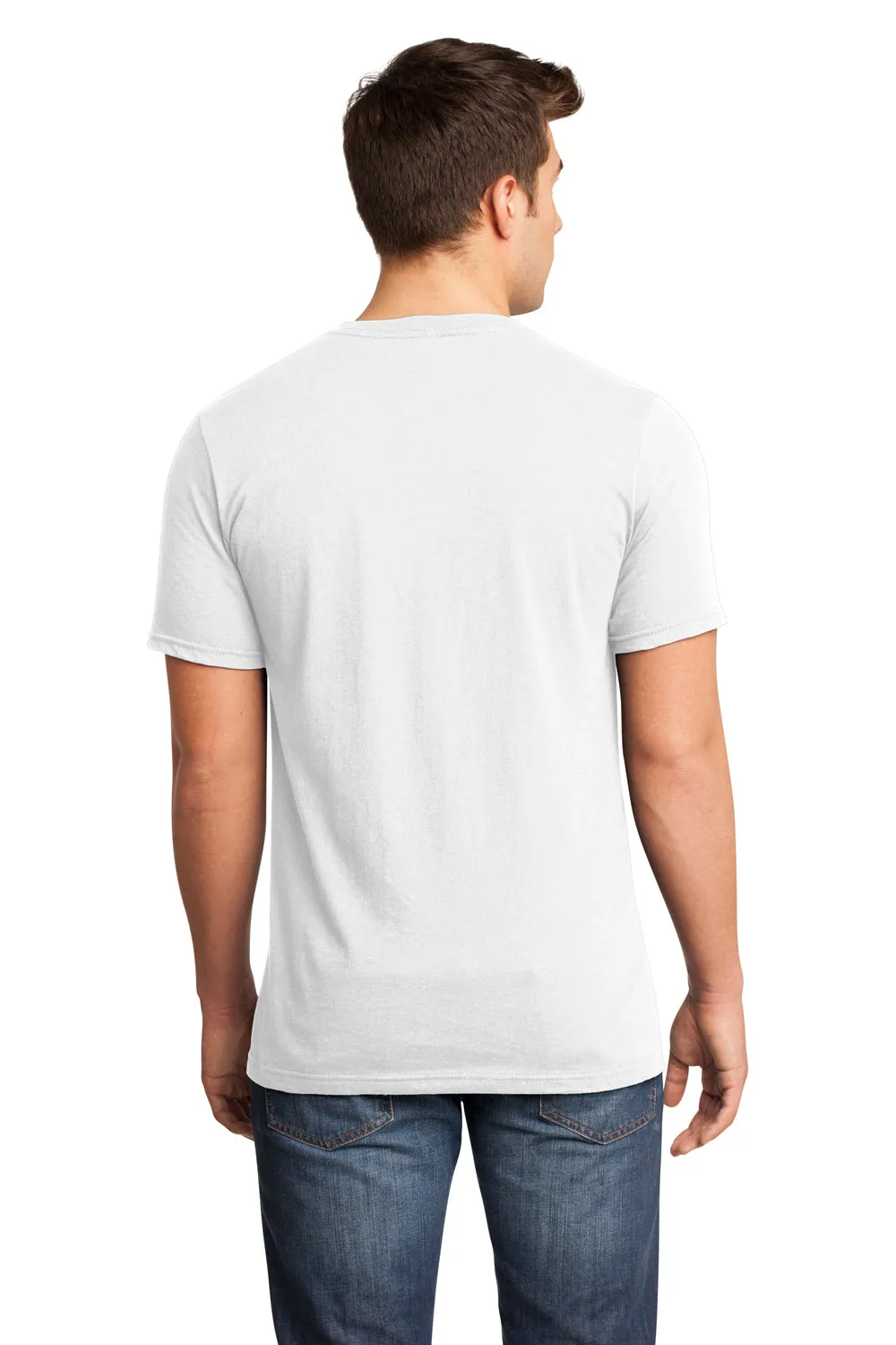 District Mens Very Important Short Sleeve V-Neck T-Shirt - White  Buy new Clothing District